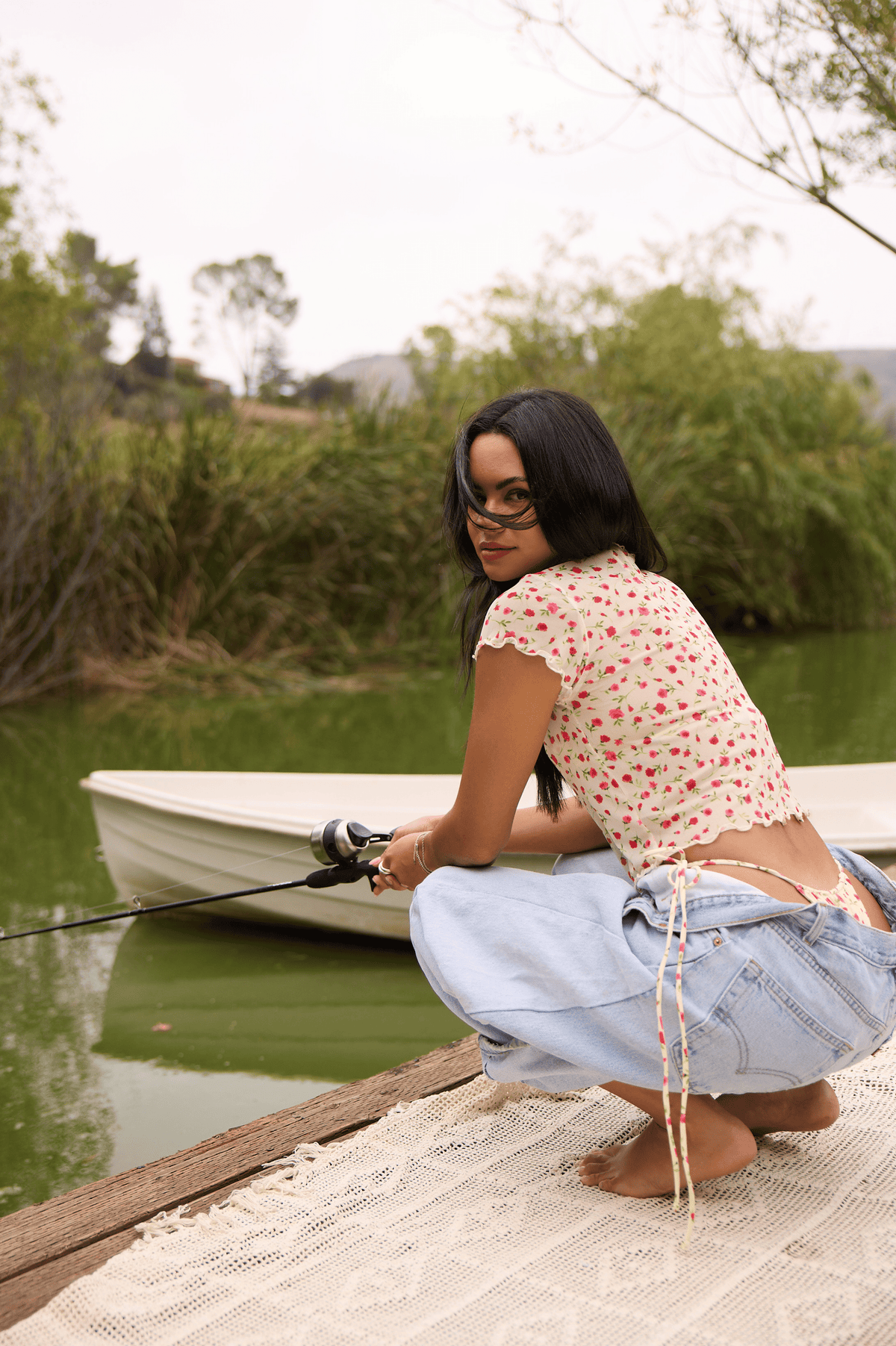 This is an image of Baby Tee in Buttercream - RESA featuring a model wearing the dress