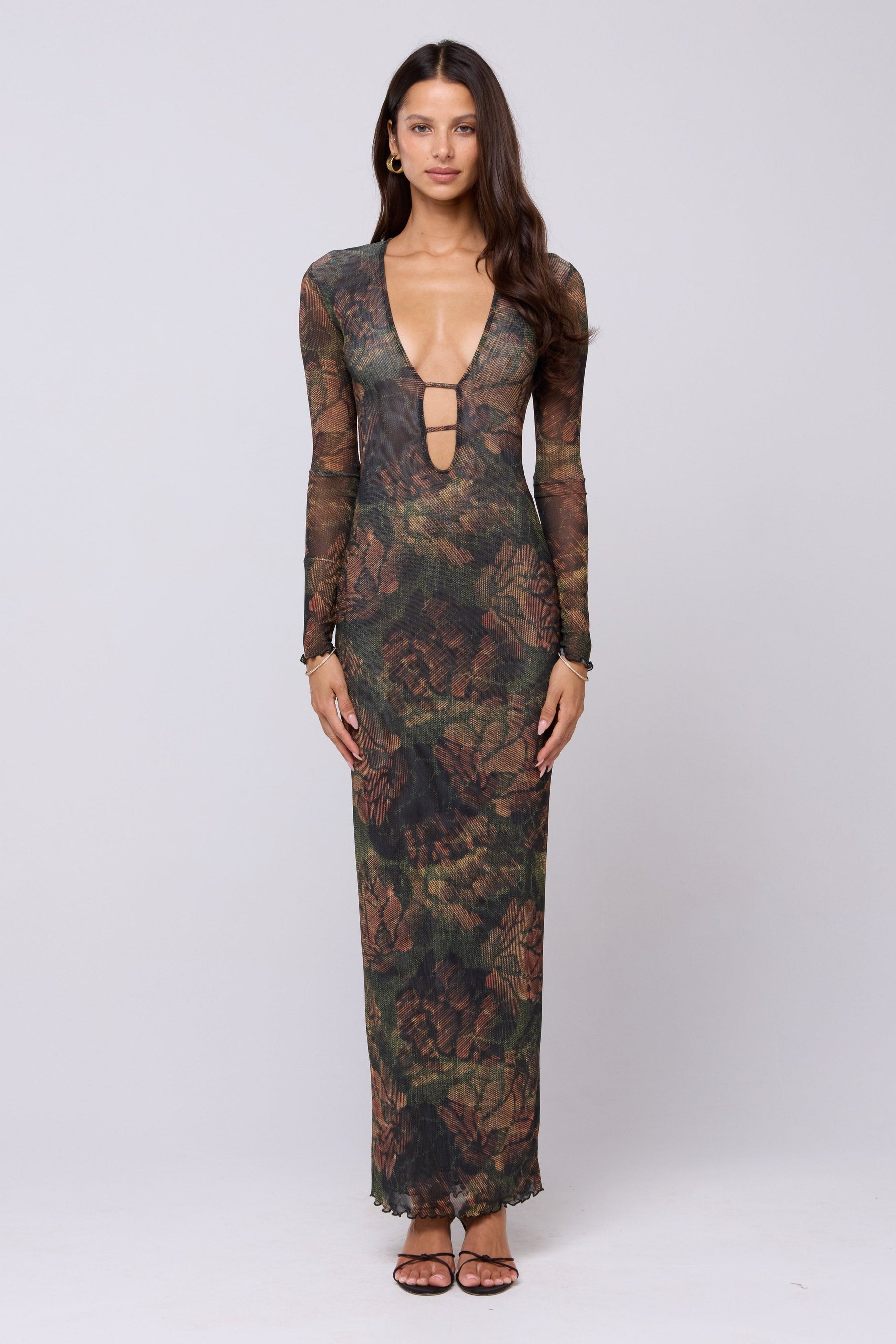 This is an image of Esme Dress in Autumn - RESA featuring a model wearing the dress