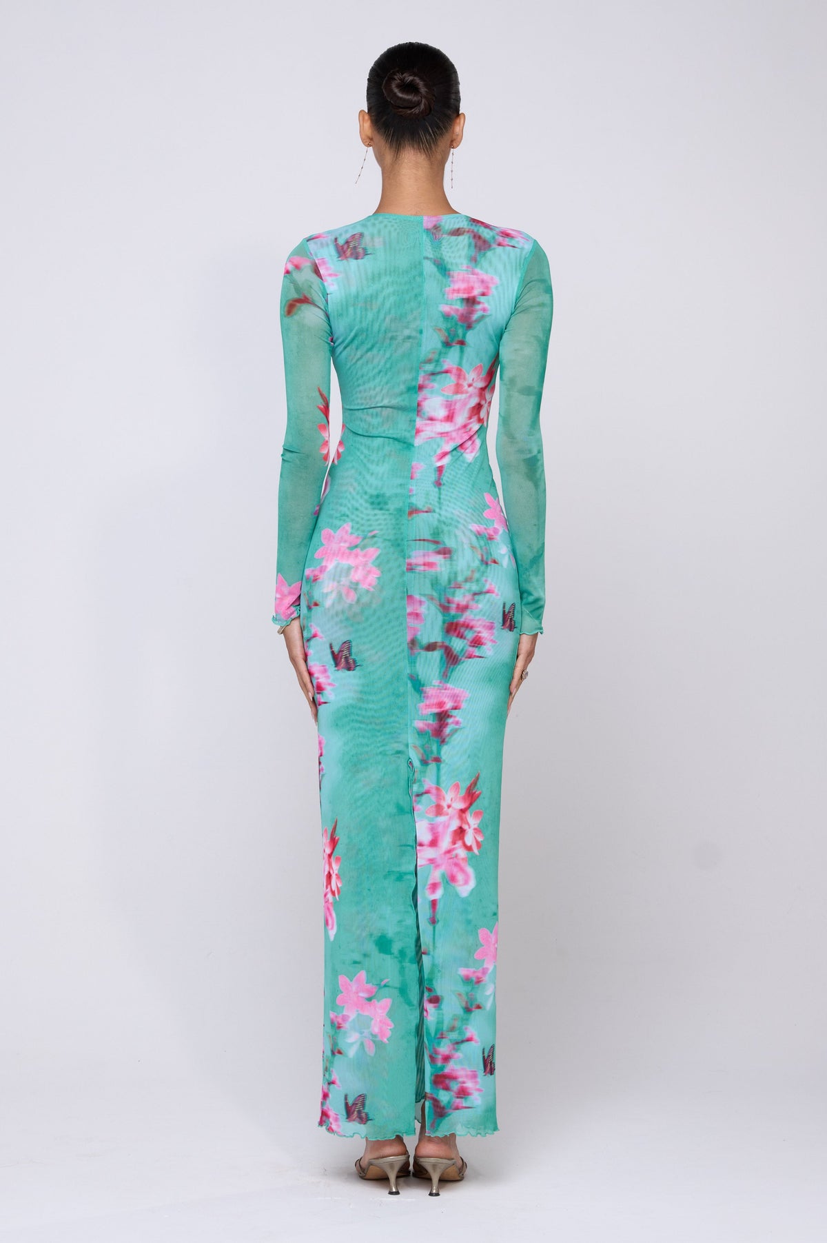 This is an image of Esme Dress in Clearwater - RESA featuring a model wearing the dress