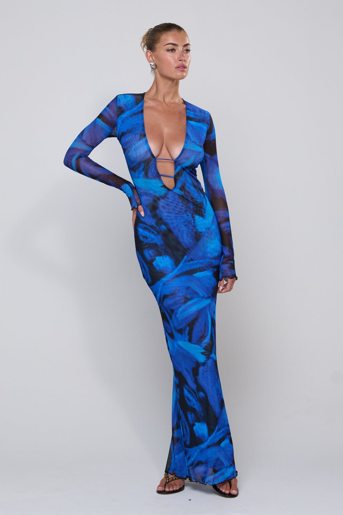 This is an image of Esme Dress in Lagoon - RESA featuring a model wearing the dress