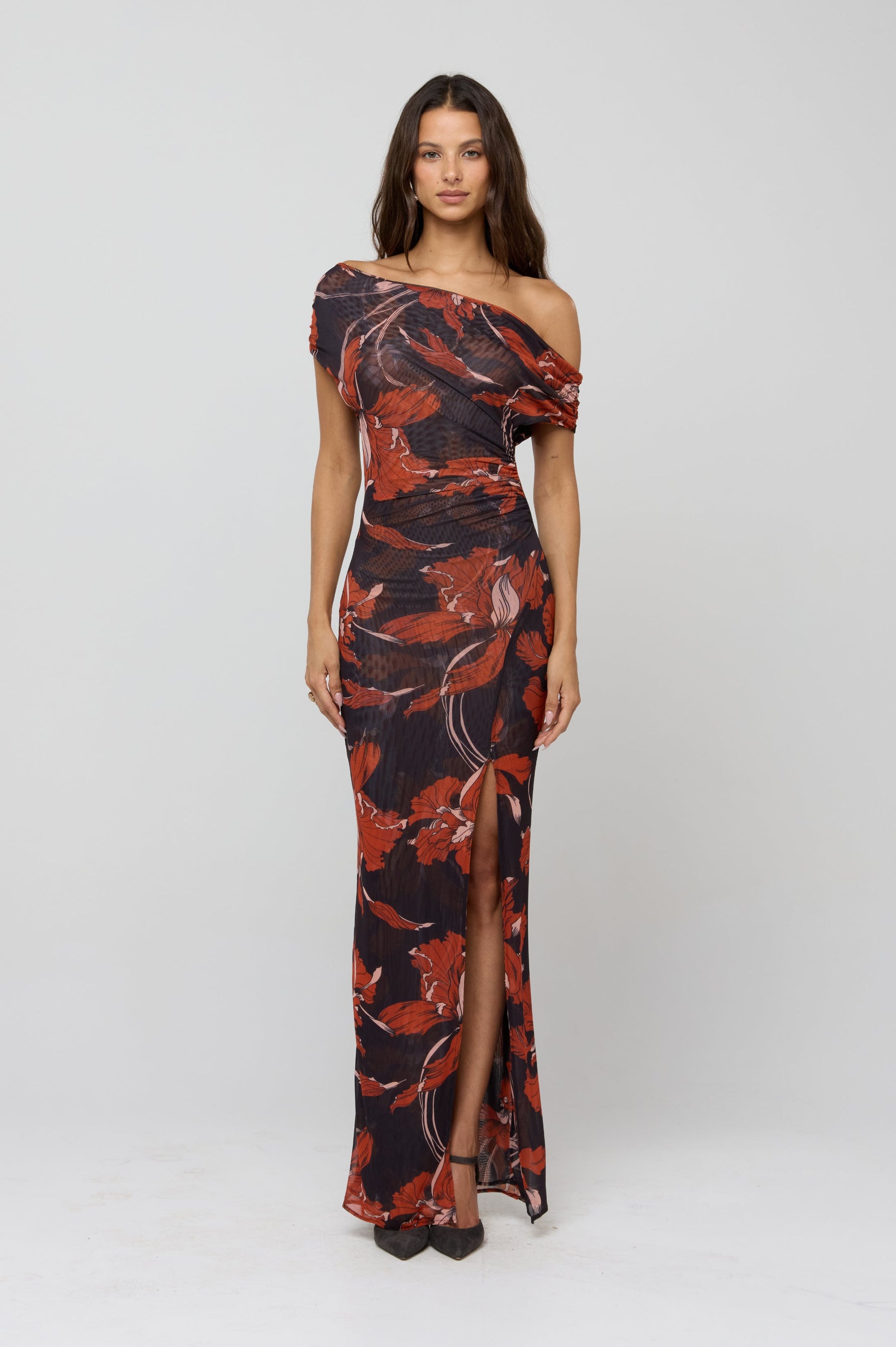 This is an image of Gwen Dress in Coeur - RESA featuring a model wearing the dress