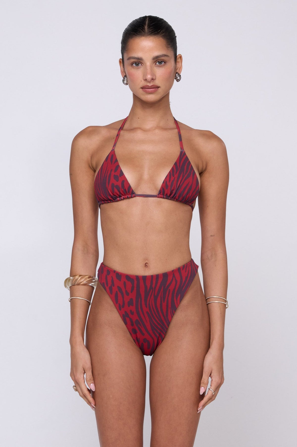 This is an image of Kyle Bikini Top in Vixen - RESA featuring a model wearing the dress