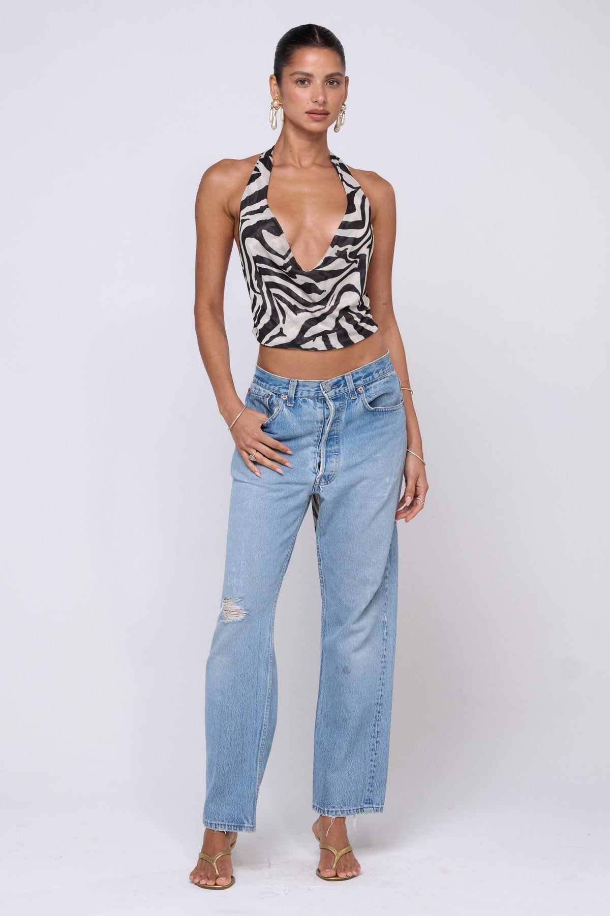 This is an image of Lea Top in Tigris - RESA featuring a model wearing the dress