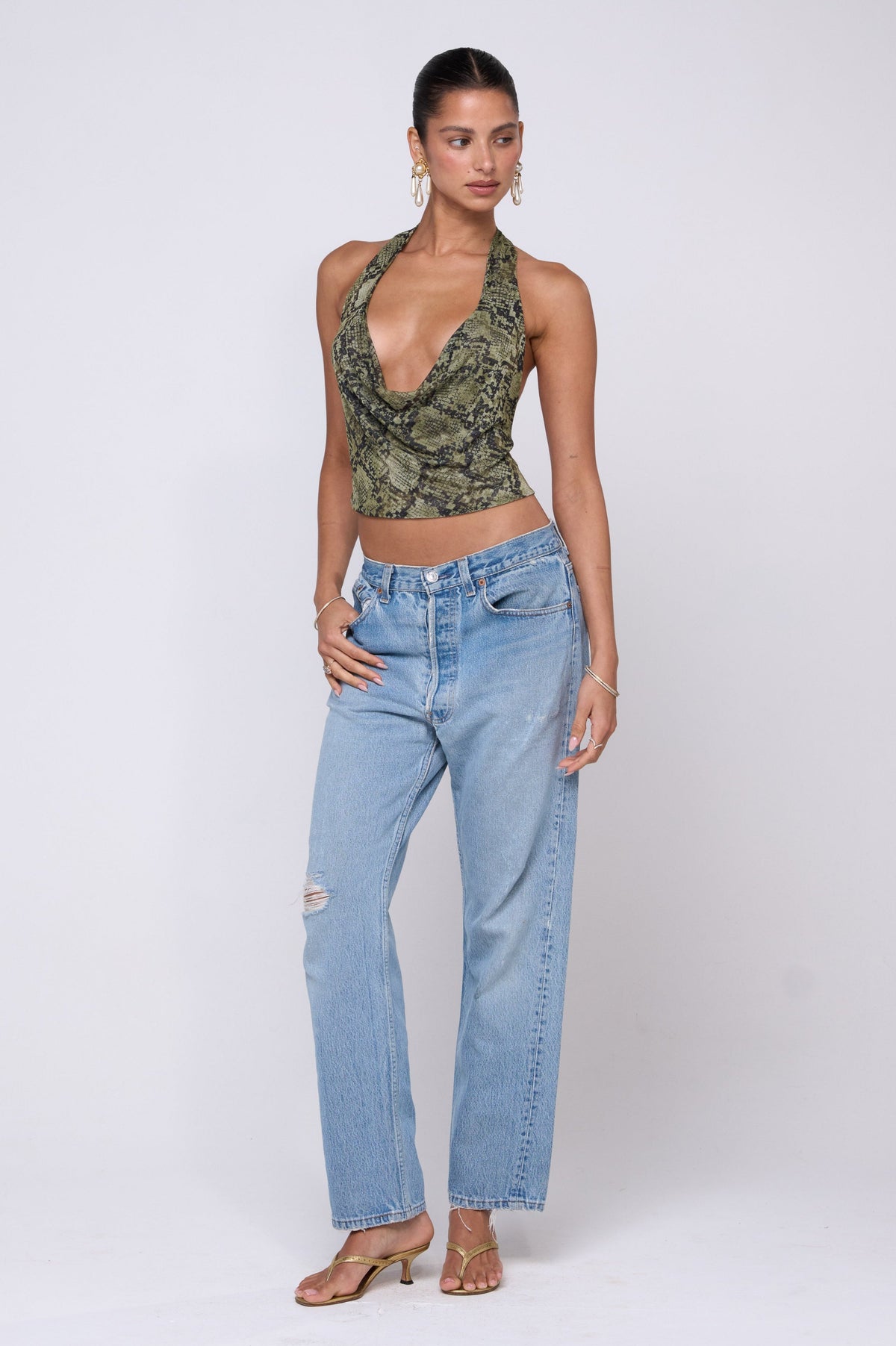 This is an image of Lea Top in Venom - RESA featuring a model wearing the dress