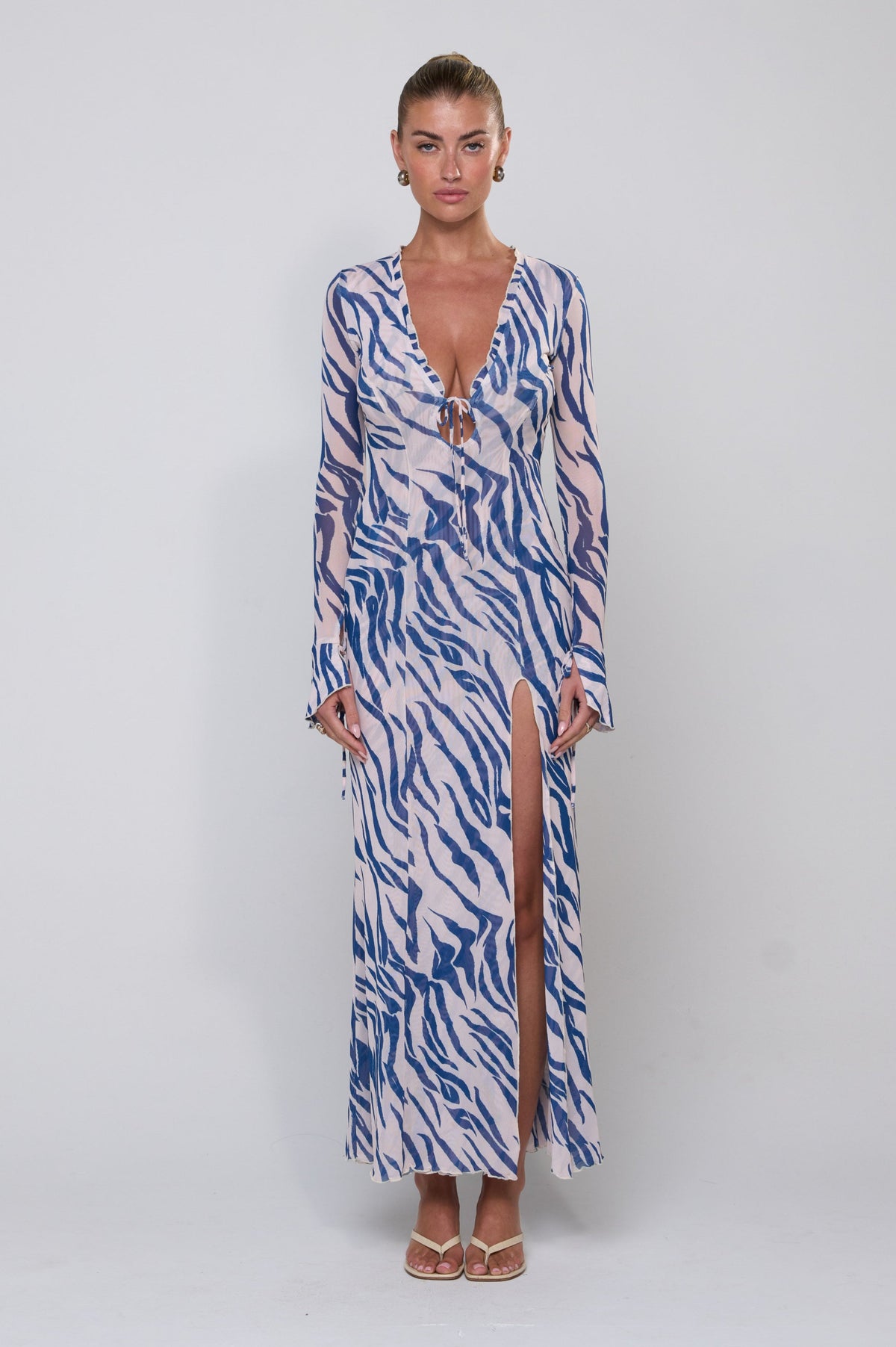 This is an image of Lennon Maxi in Athens - RESA featuring a model wearing the dress