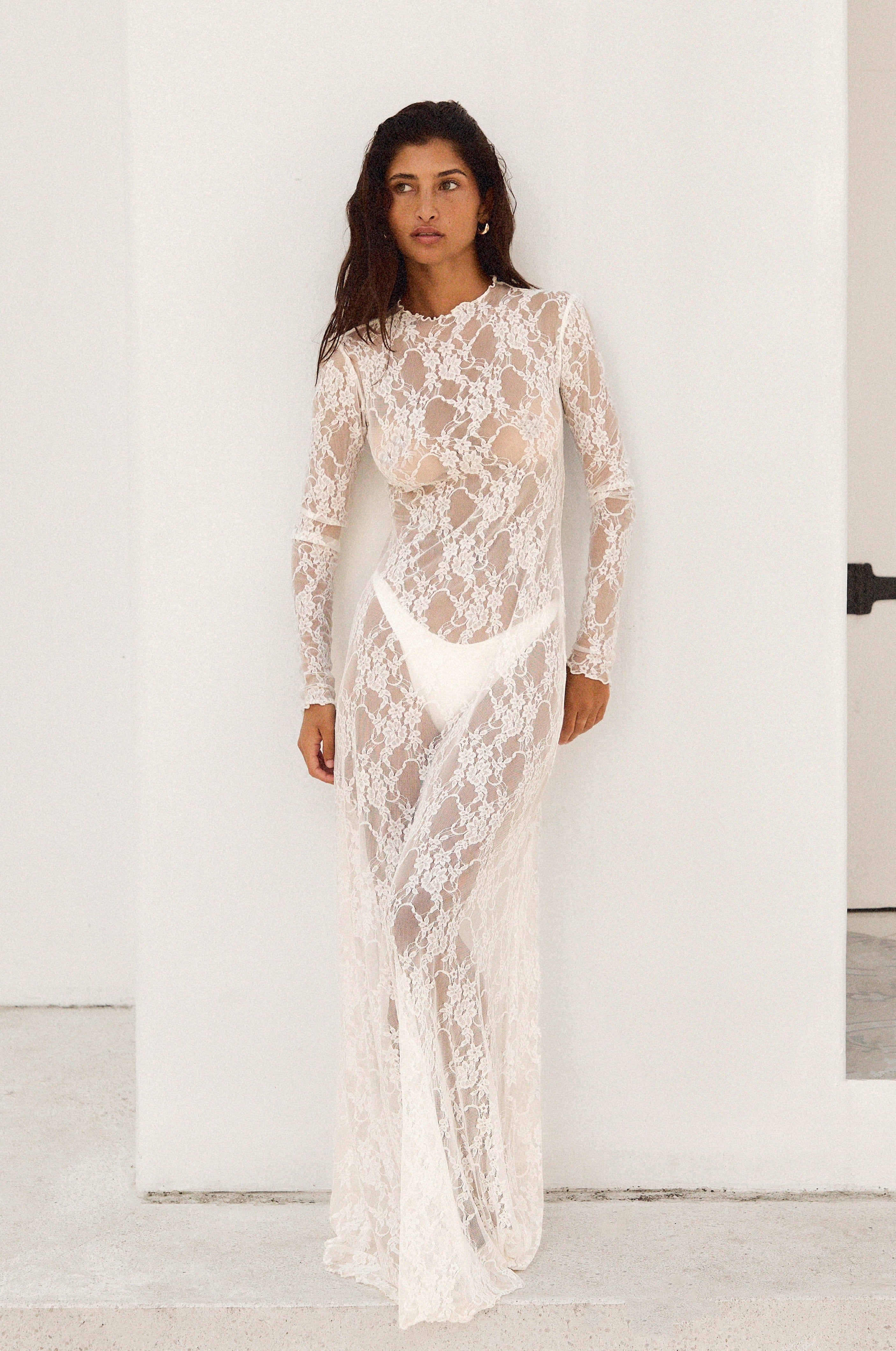 Lyon Lace Dress in White Lace RESA Lyon Lace Dress in White Lace RESA