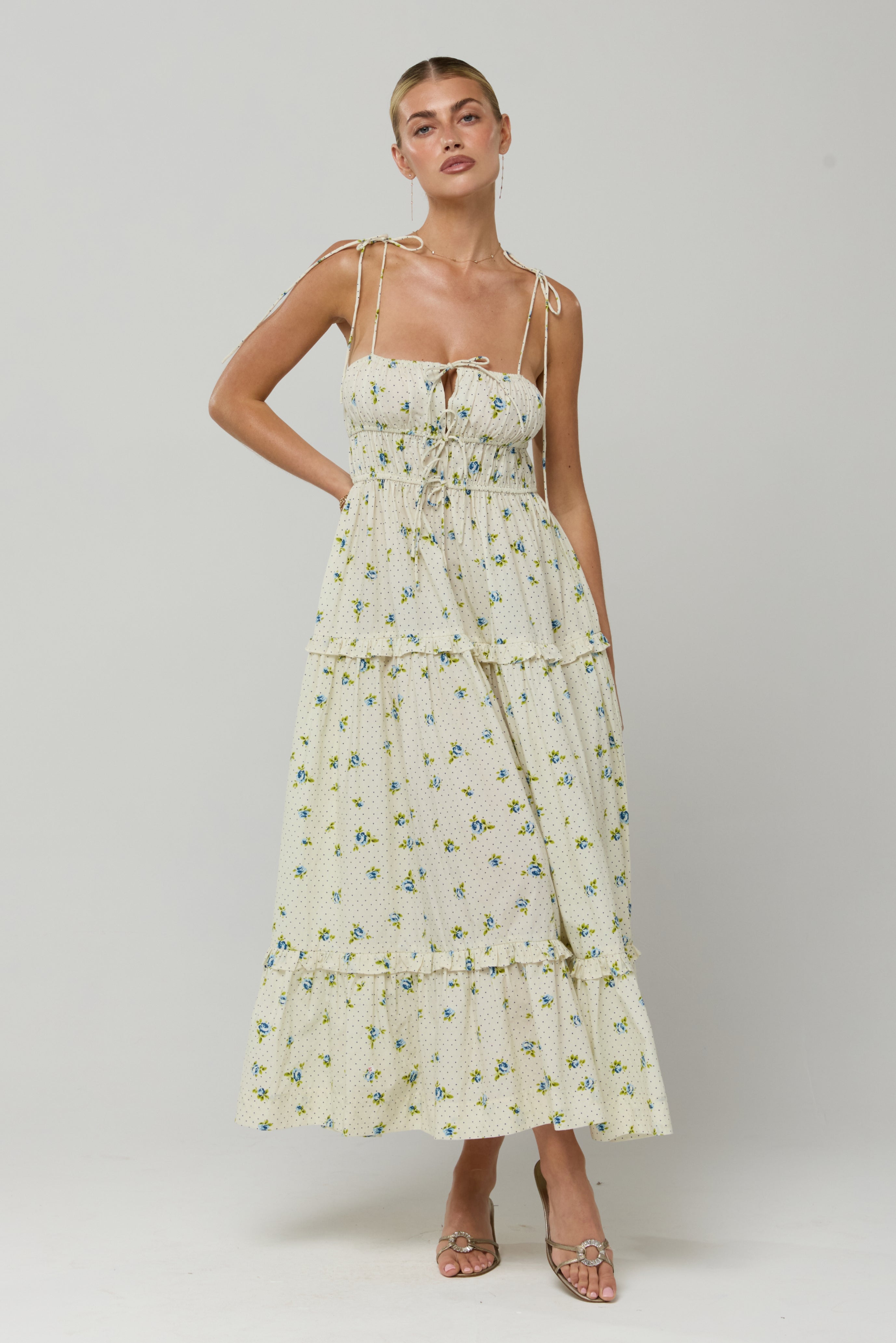 olivia maxi dress product info and reviews Olivia Dress in Cotton Bluebell – RESA