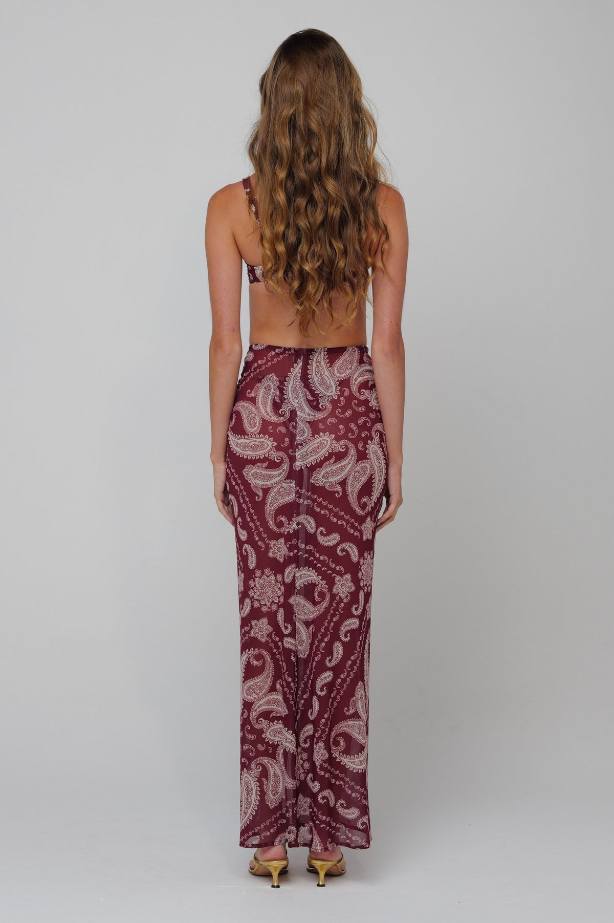 This is an image of Ziggy Mesh Skirt in Bronco - RESA featuring a model wearing the dress