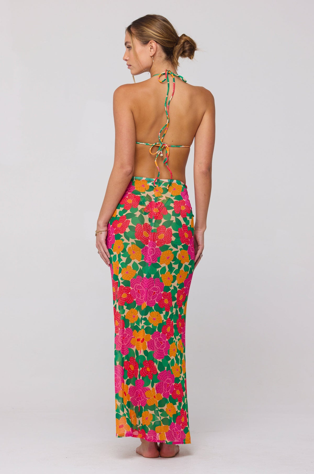 This is an image of Ziggy Mesh Skirt in Cuba - RESA featuring a model wearing the dress