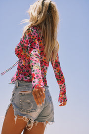 This is an image of Aliyah Mesh Top in Dahlia - RESA featuring a model wearing the dress