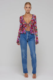 This is an image of Aliyah Mesh Top in Dahlia - RESA featuring a model wearing the dress