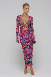 This is an image of Aliyah Mesh Top in Dahlia - RESA featuring a model wearing the dress