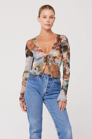 This is an image of Aliyah Mesh Top in Shakespeare - RESA featuring a model wearing the dress