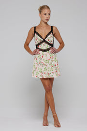 This is an image of Amelia Mini in Cherie - RESA featuring a model wearing the dress