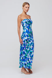 This is an image of Anna Slip in Aqua - RESA featuring a model wearing the dress