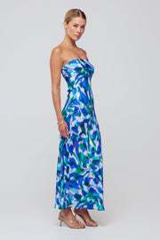 This is an image of Anna Slip in Aqua - RESA featuring a model wearing the dress