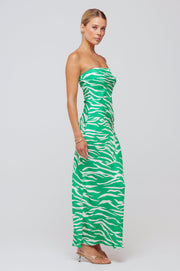 This is an image of Anna Slip in Kona Kelly Green - RESA featuring a model wearing the dress