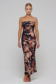 This is an image of Anna Slip in Onyx - RESA featuring a model wearing the dress
