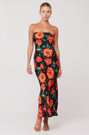 This is an image of Anna Slip in Poppy - RESA featuring a model wearing the dress