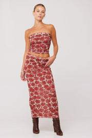 This is an image of Bonnie Mesh Top in Dolce - RESA featuring a model wearing the dress