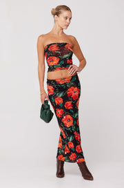 This is an image of Bonnie Mesh Top in Poppy - RESA featuring a model wearing the dress