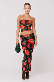 This is an image of Bonnie Mesh Top in Poppy - RESA featuring a model wearing the dress