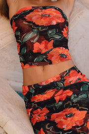 This is an image of Bonnie Mesh Top in Poppy - RESA featuring a model wearing the dress
