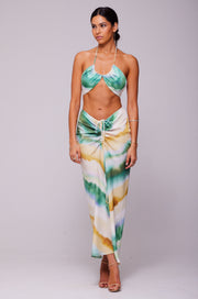 This is an image of Bowie Top in Gaia - RESA featuring a model wearing the dress