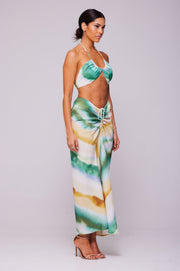 This is an image of Bowie Top in Gaia - RESA featuring a model wearing the dress