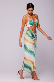 This is an image of Bowie Top in Gaia - RESA featuring a model wearing the dress