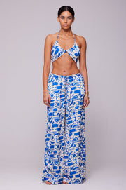 This is an image of Bowie Top in Pacific - RESA featuring a model wearing the dress