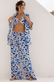 This is an image of Bowie Top in Pacific - RESA featuring a model wearing the dress