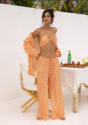 This is an image of Bowie Top in Solstice - RESA featuring a model wearing the dress