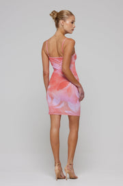 This is an image of Cameron Mini in Cosmo - RESA featuring a model wearing the dress