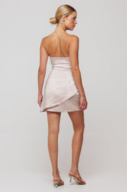 This is an image of Cindy Mini in Champagne - RESA featuring a model wearing the dress