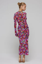 This is an image of Clyde Mesh Skirt in Dahlia - RESA featuring a model wearing the dress