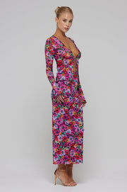 This is an image of Clyde Mesh Skirt in Dahlia - RESA featuring a model wearing the dress