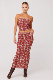 This is an image of Clyde Mesh Skirt in Dolce - RESA featuring a model wearing the dress