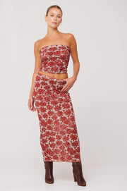 This is an image of Clyde Mesh Skirt in Dolce - RESA featuring a model wearing the dress