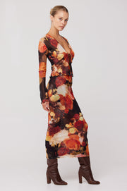 This is an image of Clyde Mesh Skirt in Muse - RESA featuring a model wearing the dress