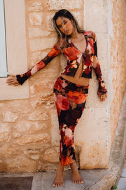 This is an image of Clyde Mesh Skirt in Muse - RESA featuring a model wearing the dress