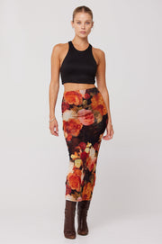 This is an image of Clyde Mesh Skirt in Muse - RESA featuring a model wearing the dress