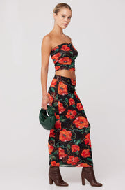 This is an image of Clyde Mesh Skirt in Poppy - RESA featuring a model wearing the dress