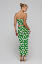This is an image of Clyde Mesh Skirt in Sublime - RESA featuring a model wearing the dress
