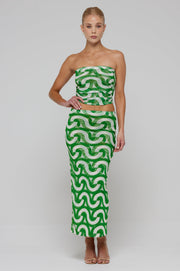 This is an image of Clyde Mesh Skirt in Sublime - RESA featuring a model wearing the dress