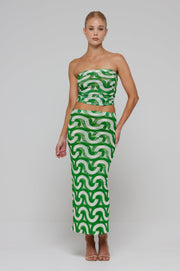 This is an image of Clyde Mesh Skirt in Sublime - RESA featuring a model wearing the dress