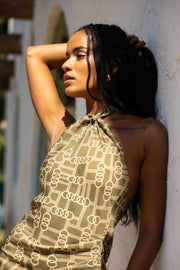 This is an image of Diana Dress in Link - RESA featuring a model wearing the dress