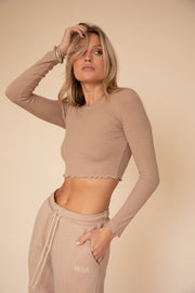 This is an image of Eddy Top in Nude - RESA featuring a model wearing the dress