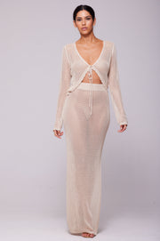This is an image of Elise Top in Natural - RESA featuring a model wearing the dress