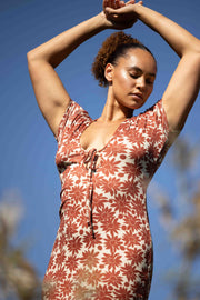 This is an image of Farrah Dress in Dolce - RESA featuring a model wearing the dress